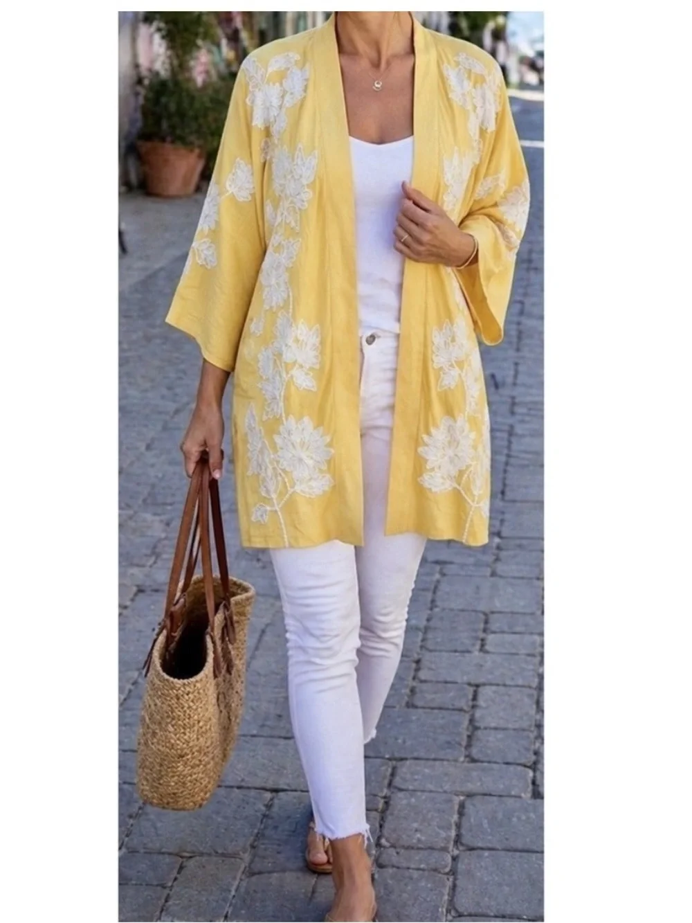 Soft Surroundings Tattan Park Topper Yellow OS
